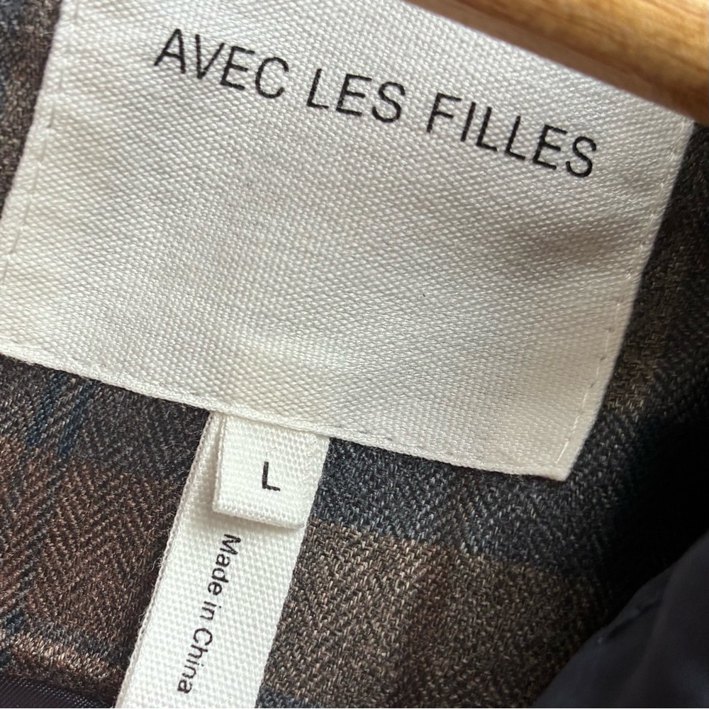 Avec Les Filles NWOT Plaid Trenchcoat Sz Large - Picture 8 of 11